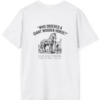 Trojan Horse Deadpan Satire Back Print T-Shirt - White back