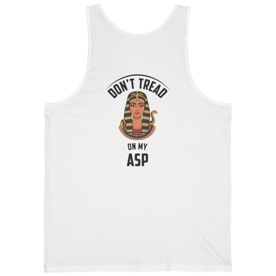 Cleopatra Asp Back Print Tank Top - White back