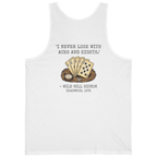 Dead Mans Hand Poker Back Print Tank Top - White back