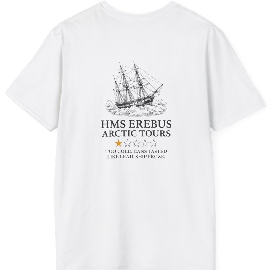 Hms Erebus Arctic Tours Back Print T-Shirt - White back