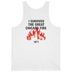 Great Chicago Fire Classic Back Print Tank Top - White back