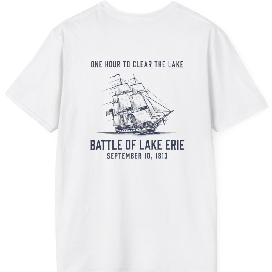 Battle of Lake Erie Back Print T-Shirt - White back