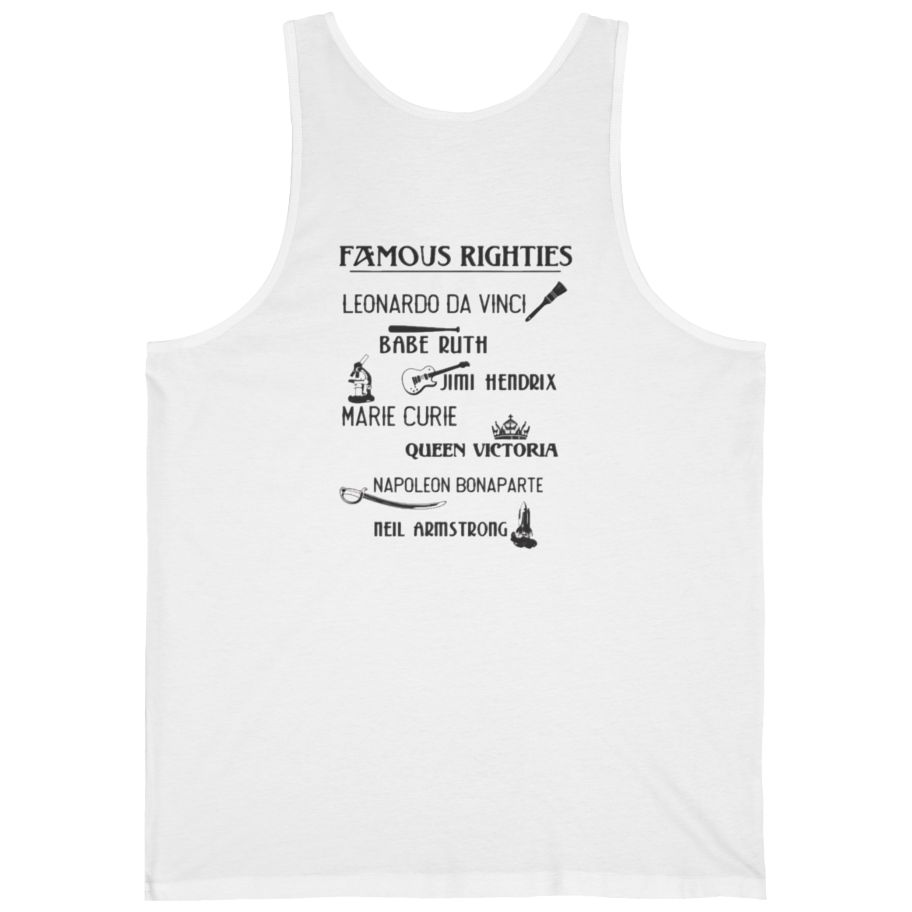 Famous Righties Back Print Tank Top - White back