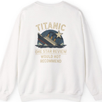 Titanic One Star Review Back Print Sweatshirt - White back