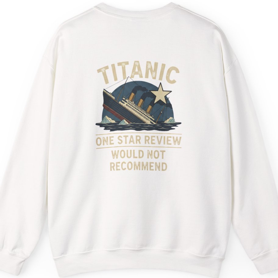 Titanic One Star Review Back Print Sweatshirt - White back
