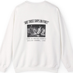 Spanish Armada Fire Ships Back Print Sweatshirt - White back