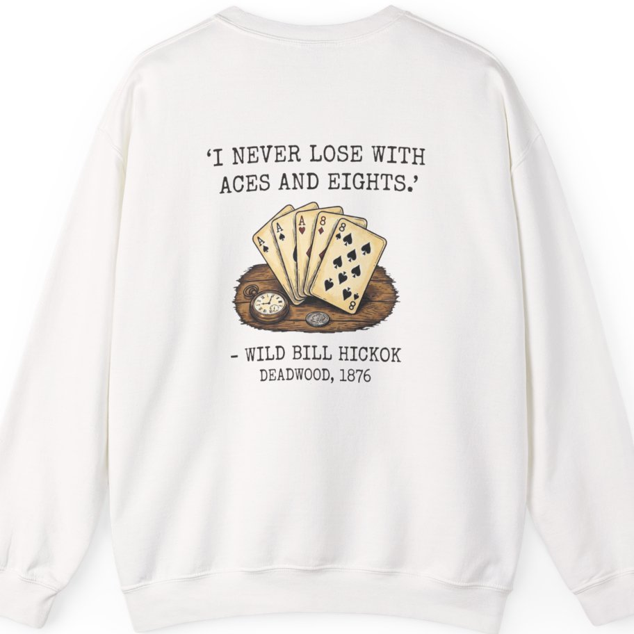 Dead Mans Hand Poker Back Print Sweatshirt - White back