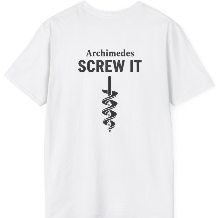 Archimedes Screw It Back Print T-Shirt - White back
