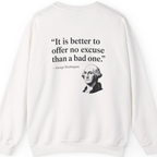 George Washington No Excuse Back Print Sweatshirt - White back