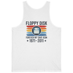 Floppy Disk Memorial Back Print Tank Top - White back