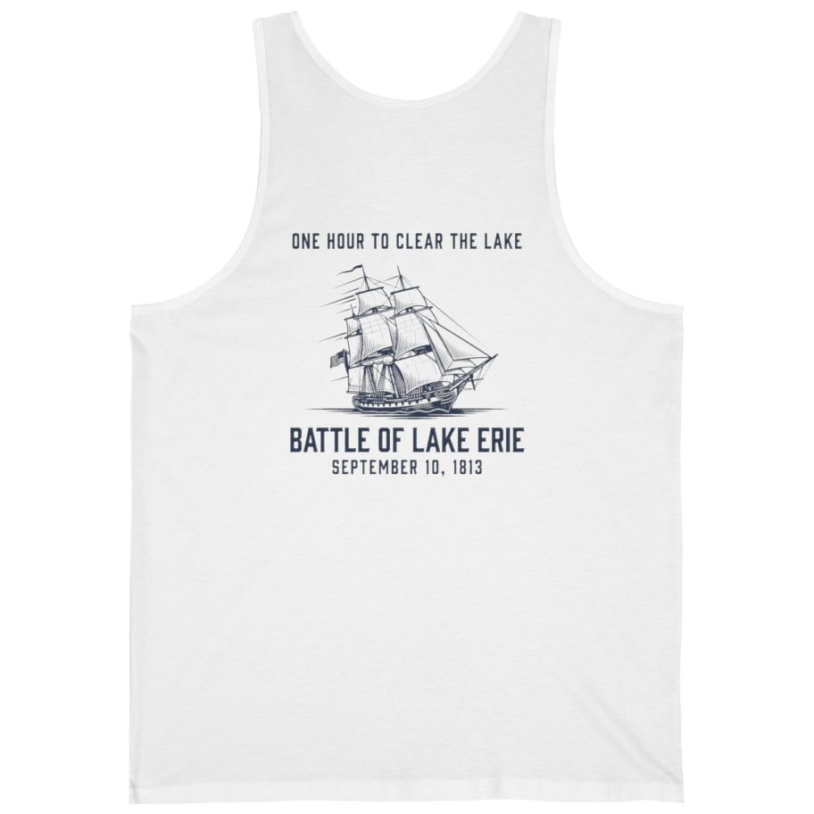Battle of Lake Erie Back Print Tank Top - White back