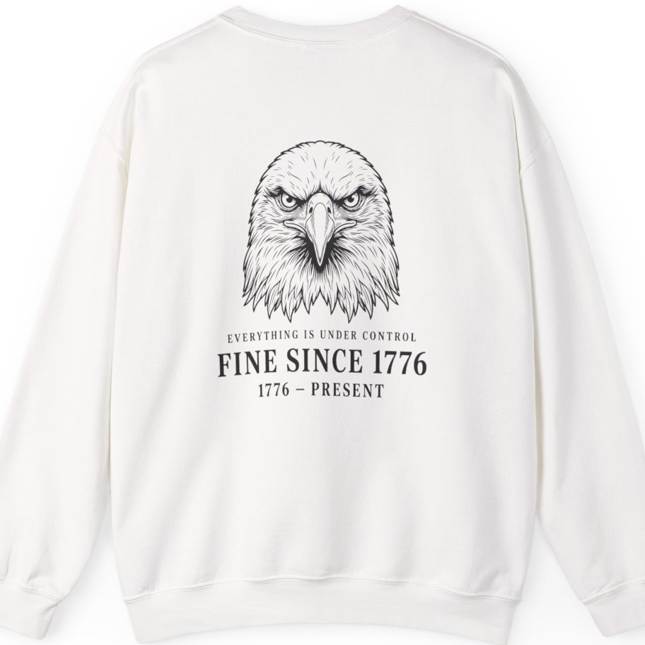 Stressed Eagle Fine Since Back Print Sweatshirt - White back