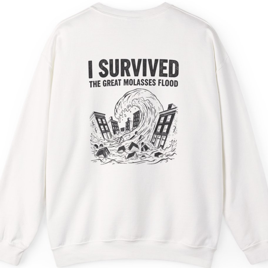 Great Molasses Flood Back Print Sweatshirt - White back