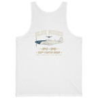 Blue Nosed Fighter Group Back Print Tank Top - White back