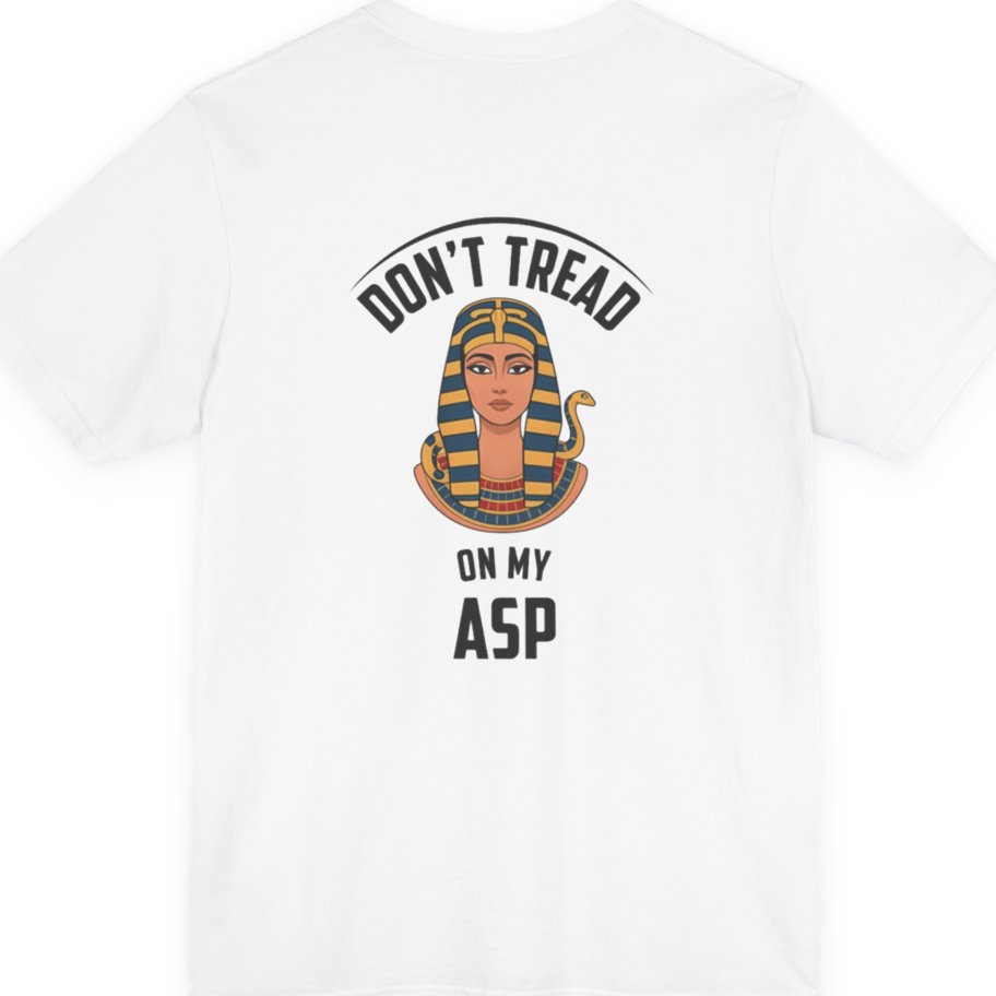 Cleopatra Asp Back Print Premium Tee - White back