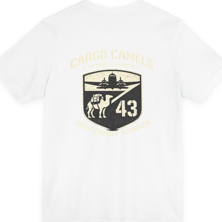 Cargo Camels WWII Usaaf Troop Back Print Premium Tee - White back