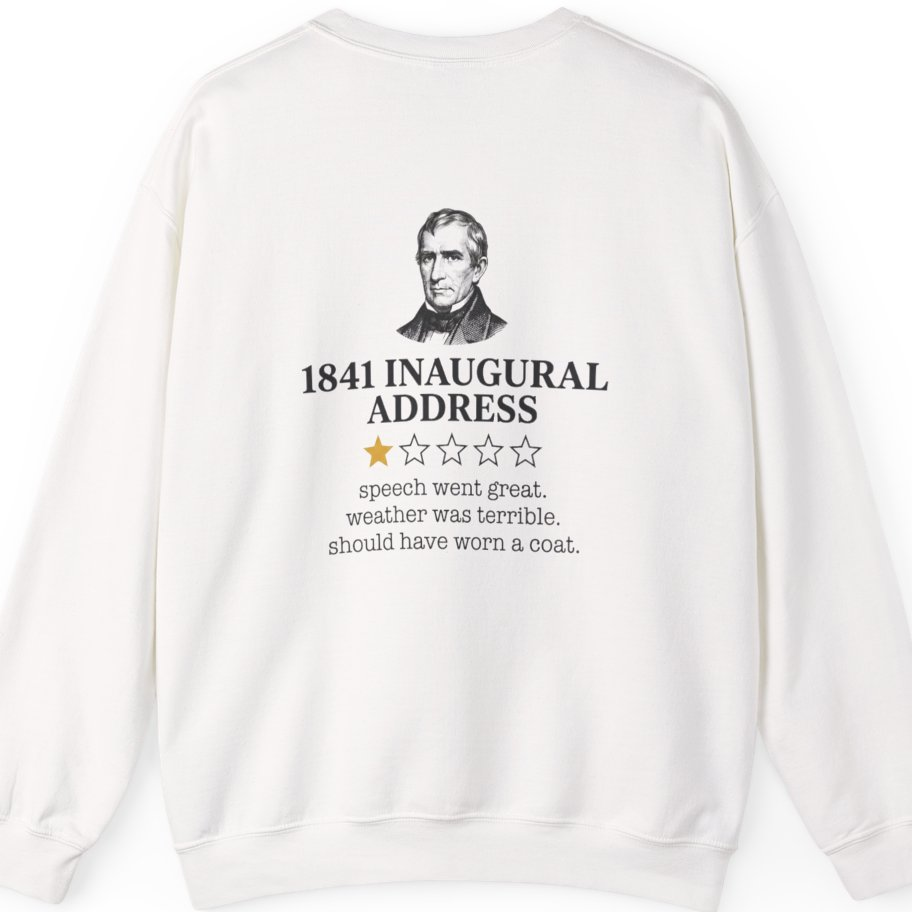 Inaugural Address Review Back Print Sweatshirt - White back