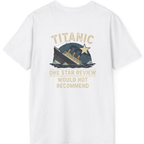 Titanic One Star Review Back Print T-Shirt - White back