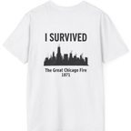 I Survived The Great Chicago Back Print T-Shirt - White back