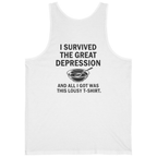 Great Depression Back Print Tank Top - White back