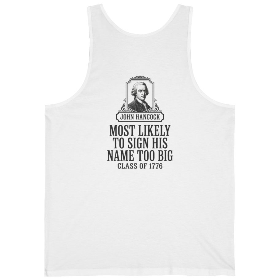 John Hancock Signature Superlative Back Print Tank Top - White back