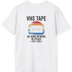 Vhs Tape Memorial Back Print T-Shirt - White back