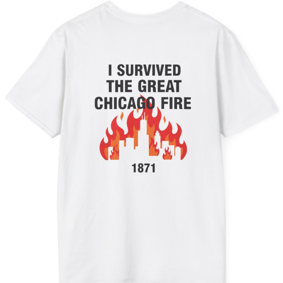 Great Chicago Fire Classic Back Print T-Shirt - White back