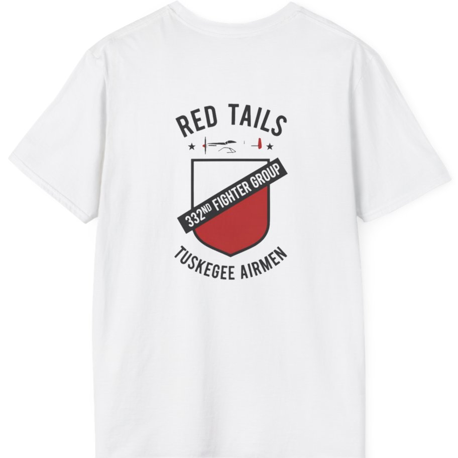 Red Tails 332nd Fighter Group Back Print T-Shirt - White back