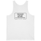 Your Silence Is Educational Back Print Tank Top - White back