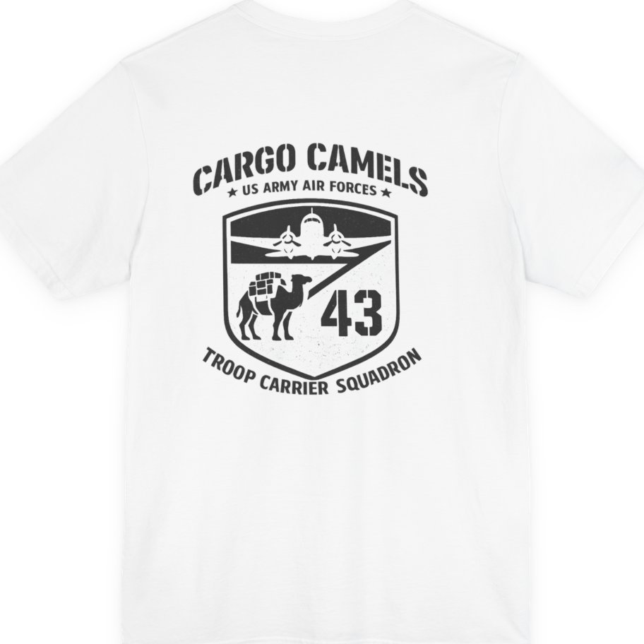 Cargo Camels WWII Usaaf Troop Back Print Premium Tee - White back