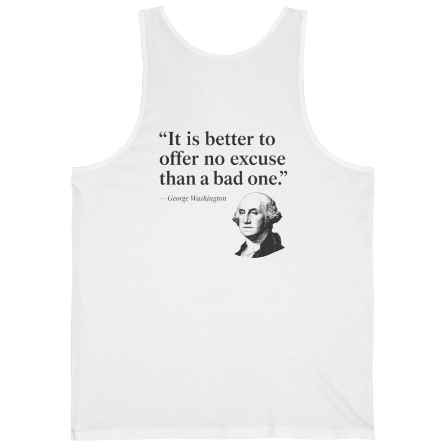 George Washington No Excuse Back Print Tank Top - White back