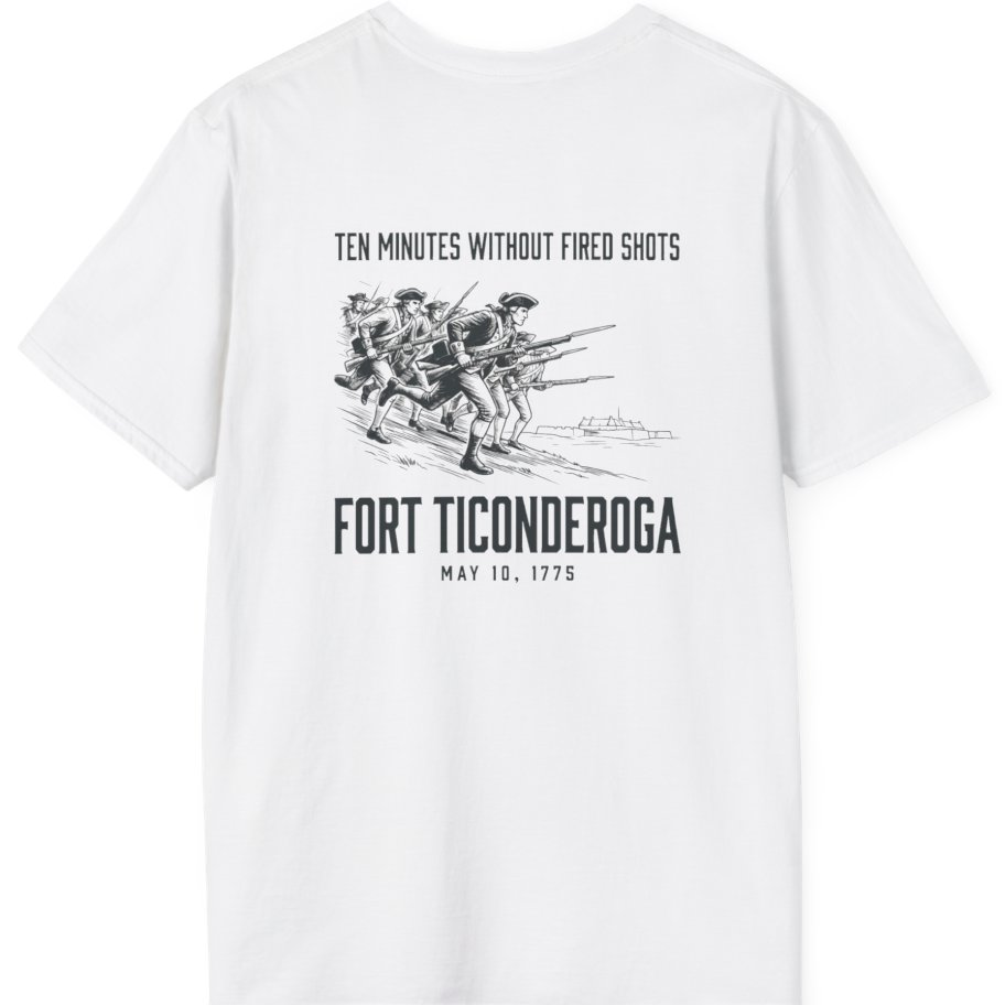 Fort Ticonderoga Ten Minutes Back Print T-Shirt - White back