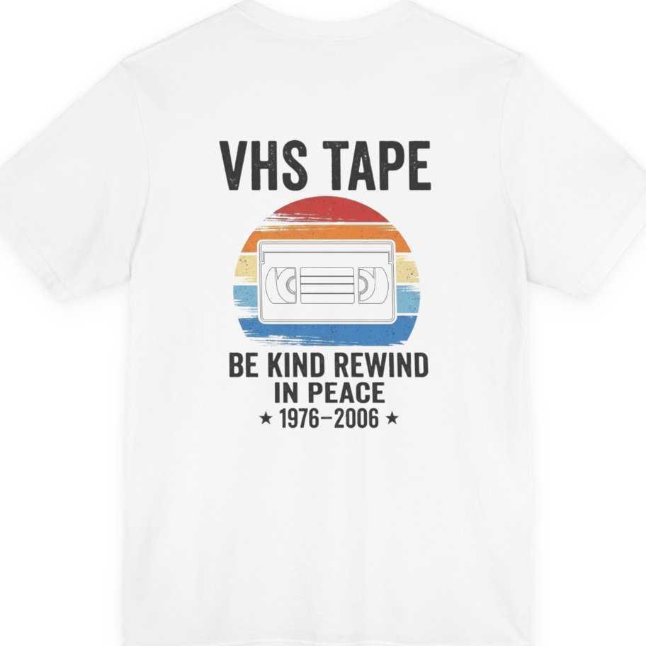 Vhs Tape Memorial Back Print Premium Tee - White back