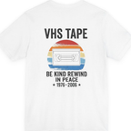Vhs Tape Memorial Back Print Premium Tee - White back