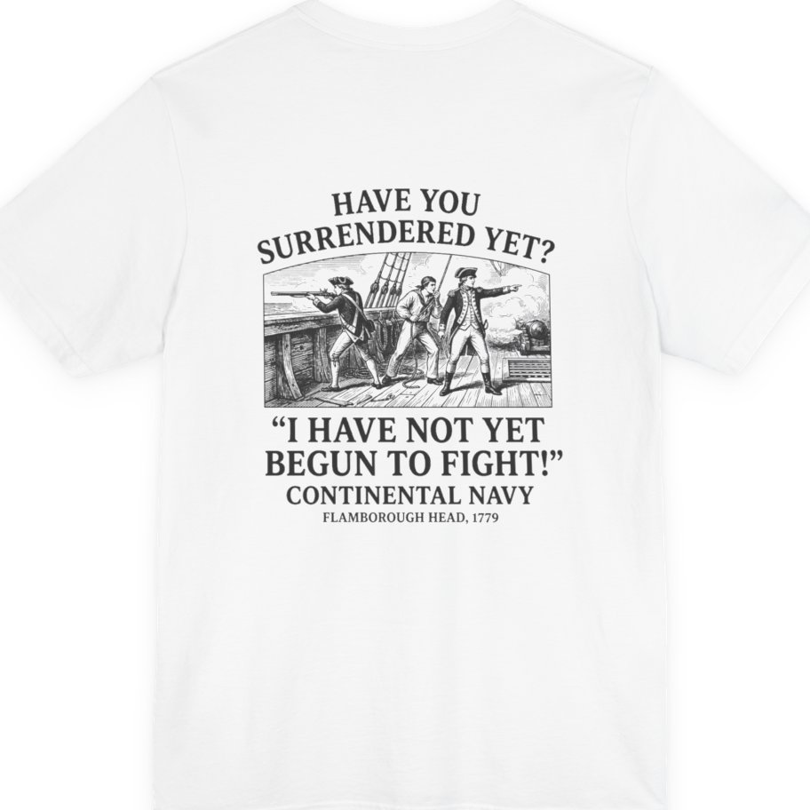 Not Yet Begun To Fight Back Print Premium Tee - White back