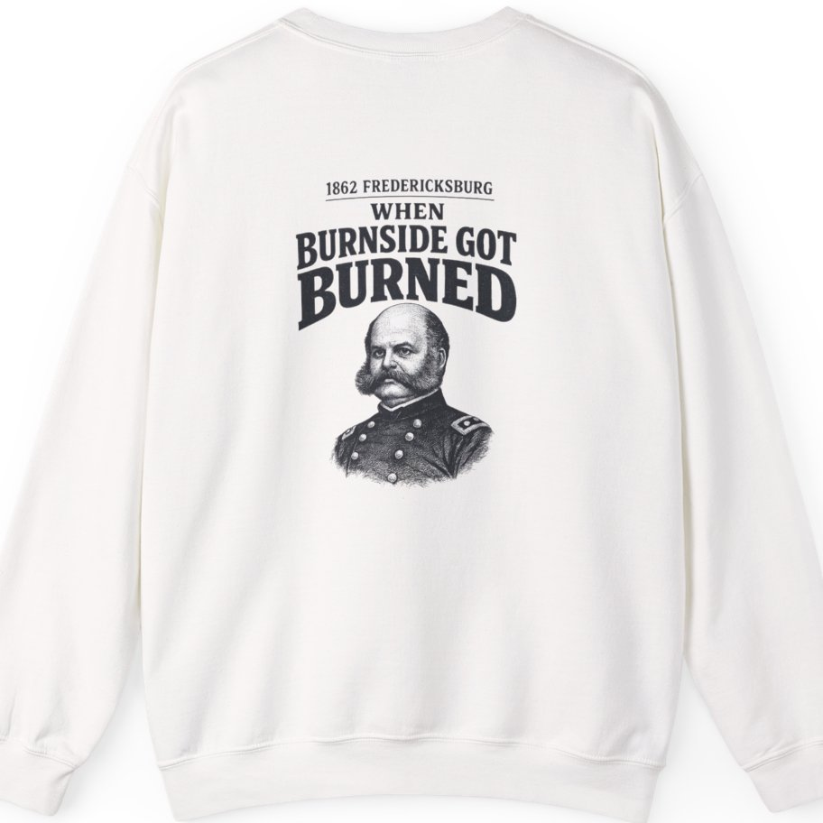 Fredericksburg Burnside Got Burned Vintage Back Print Sweatshirt - White back