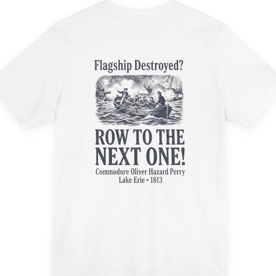 Row To The Next Ship Back Print Premium Tee - White back