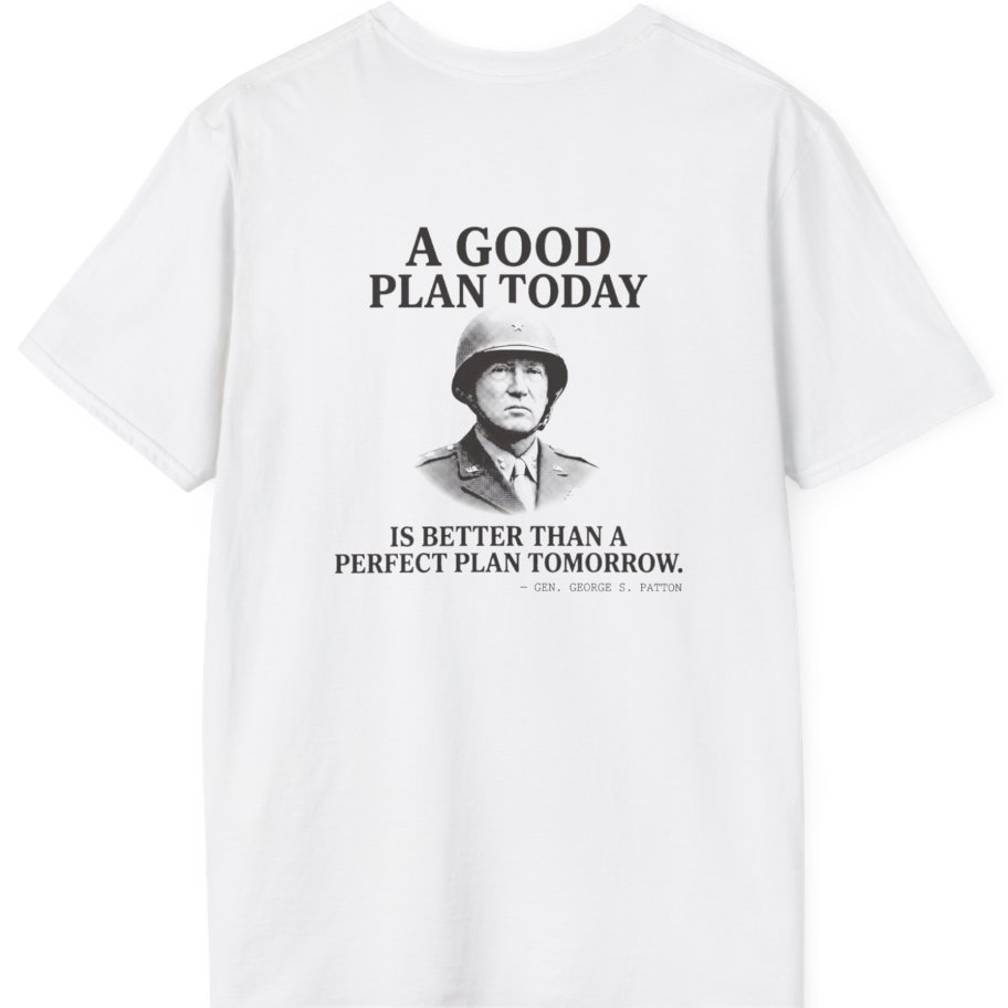 Patton Good Plan Back Print T-Shirt - White back