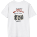 Valley Forge Winter Camping Back Print T-Shirt - White back