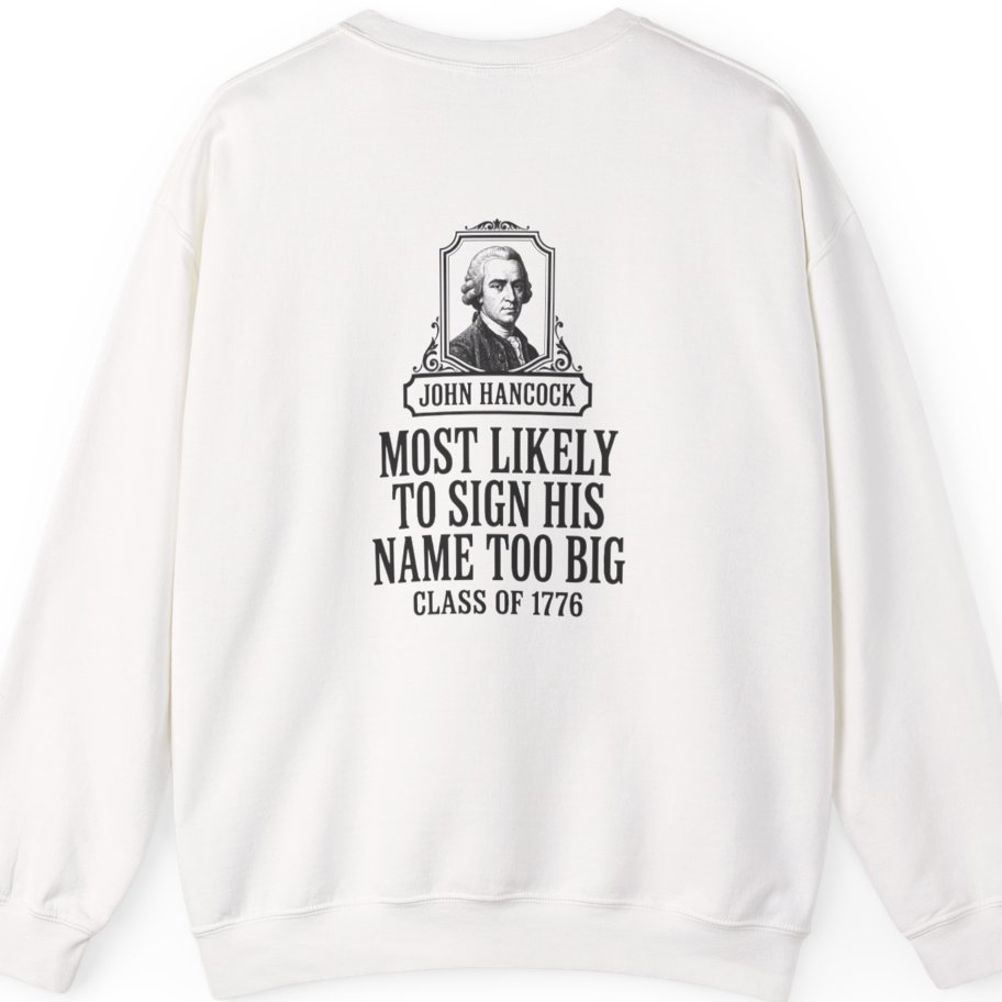 John Hancock Signature Superlative Back Print Sweatshirt - White back