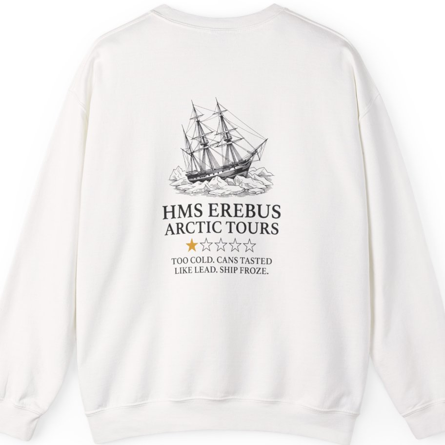 Hms Erebus Arctic Tours Back Print Sweatshirt - White back