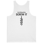 Archimedes Screw It Back Print Tank Top - White back