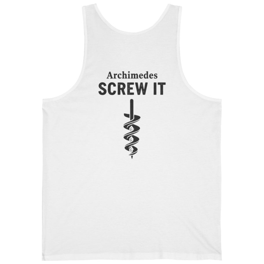Archimedes Screw It Back Print Tank Top - White back