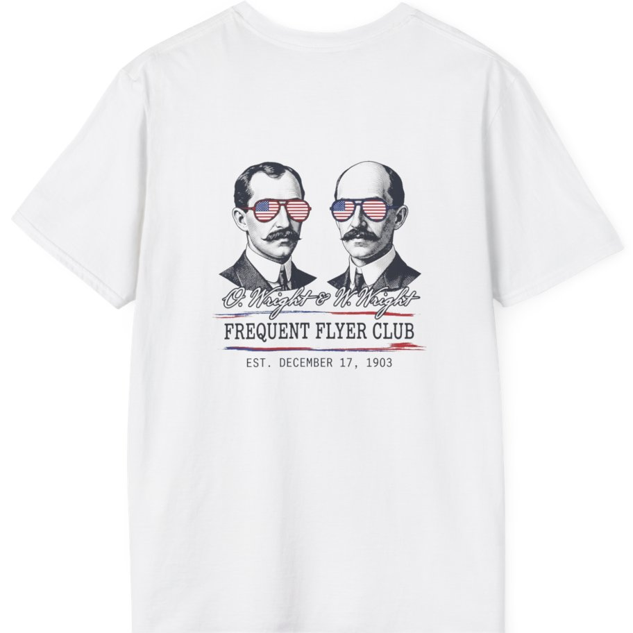 Wright Brothers Frequent Flyer Back Print T-Shirt - White back