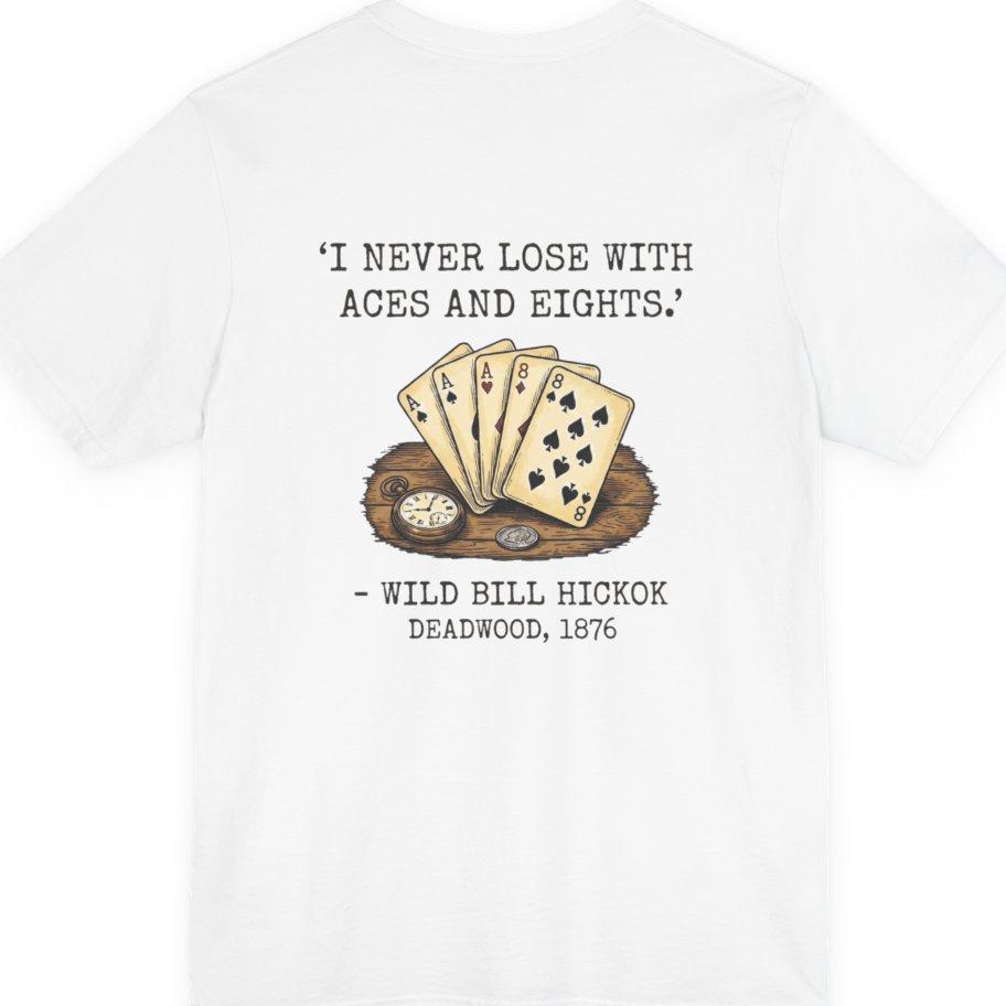 Dead Mans Hand Poker Back Print Premium Tee - White back
