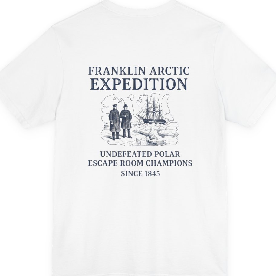 Franklin Arctic Expedition Escape Room Back Print Premium Tee - White back