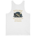 Titanic One Star Review Back Print Tank Top - White back