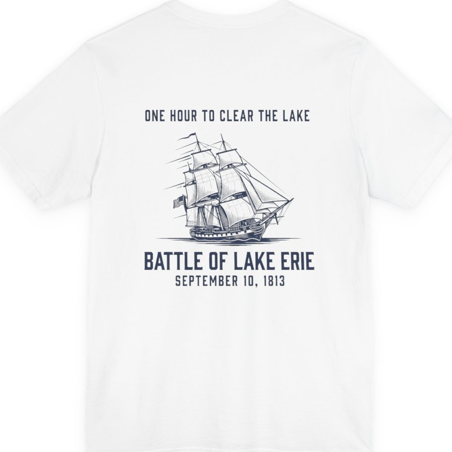 Battle of Lake Erie Back Print Premium Tee - White back