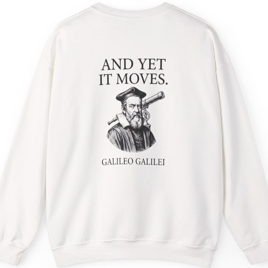 Galileo And Yet It Moves Back Print Sweatshirt - White back