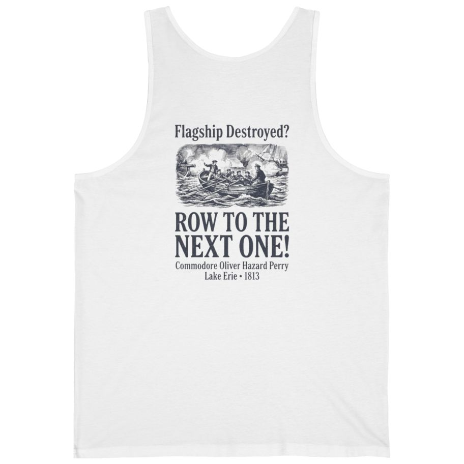 Row To The Next Ship Back Print Tank Top - White back